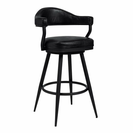 ARMEN LIVING 38 x 22 x 23 in. Amador Counter Height Barstool Black & Vintage Black 721535746965